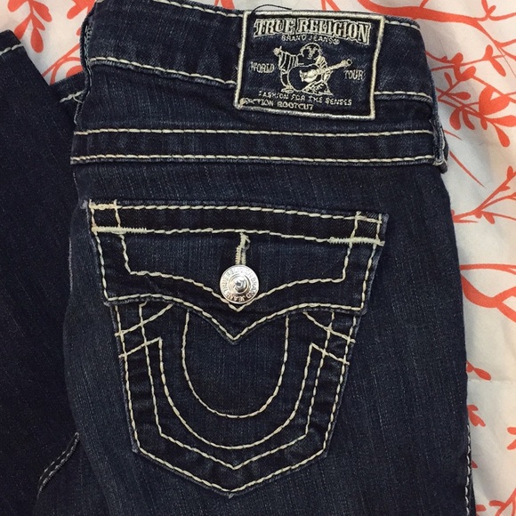 True Religion Boot Cut Dark Wash Jeans Sz 26 - Picture 4 of 8